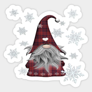 Gnome Cute Christmas Snowflake Cozy Buffalo Checks Gnomes WIntertime Snow Sticker